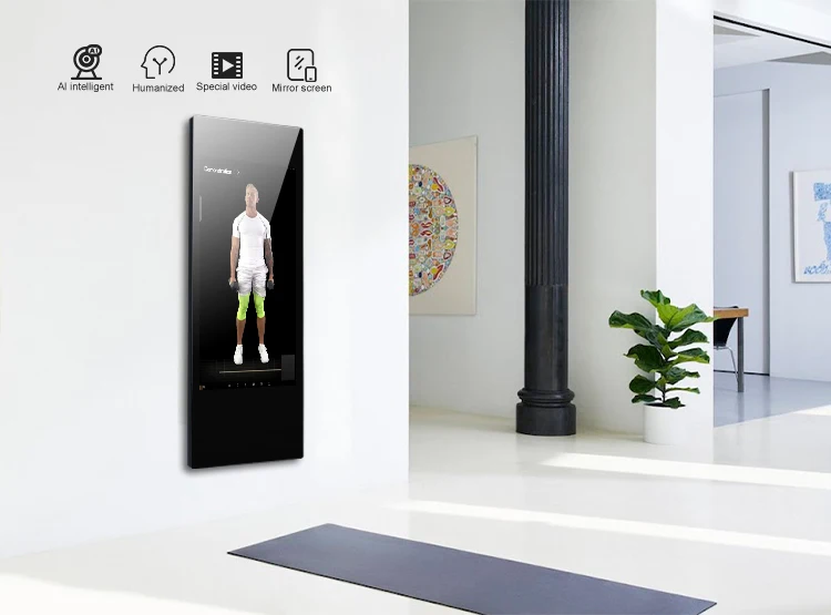 32 Inch Smart Fitness Mirror FHD Touch Screen Advertising Display Android System with Camera