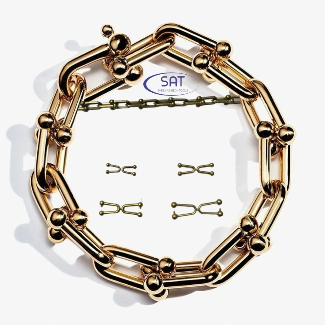 SAT Hollow Chain  Clips Interlocking Jewelry Embossing Dies For Gold Silver Low Weight Chain Making Machine Armenia Lebanon