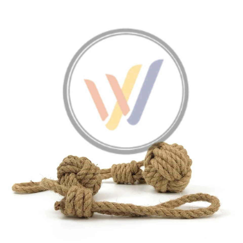 WINVN Hemp Ball Pet Toy With Rope Handle  100% Natural Pet Toys  Best For Your Pet  Safety // Made In Viet Nam Ms. Jennie