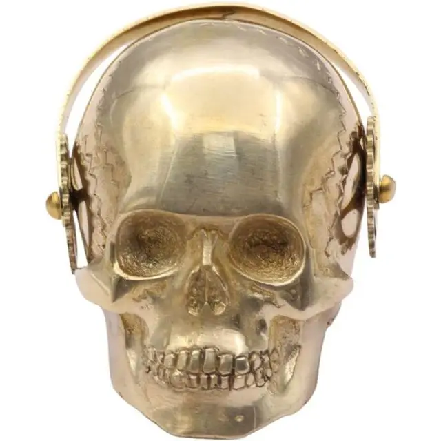 Solid Brass Skull Table Top Display Stempunk Decor Victorian Gothic Collection Statue for Home Office Decoration