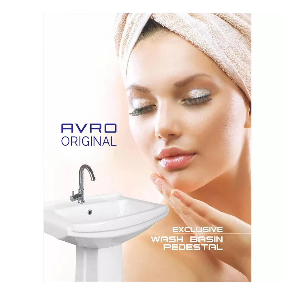 Complete Set Of Luxurious Quality Ceramic Wash Basin Pedestal Sanitary Ware