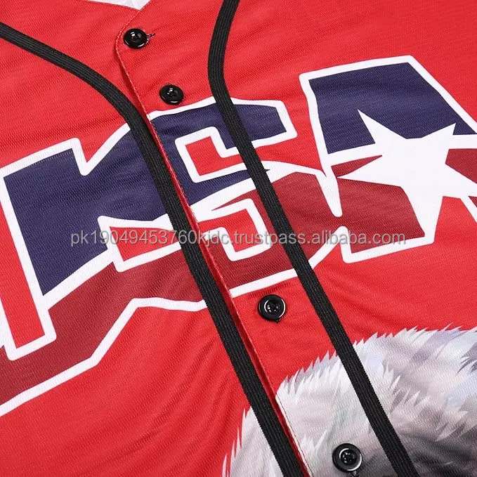 Adult American Flag Patriotic Baseball Jerseys Style Shirts for Men USA Eagle Outfits