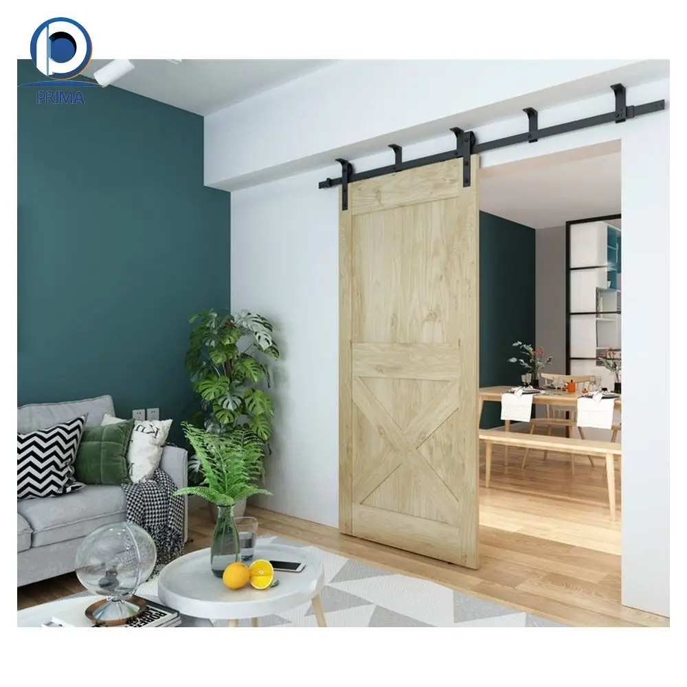 Prima Barn Door Soundproof Interior Door Oak Wooden Sliding Barn Doors For Bedroom