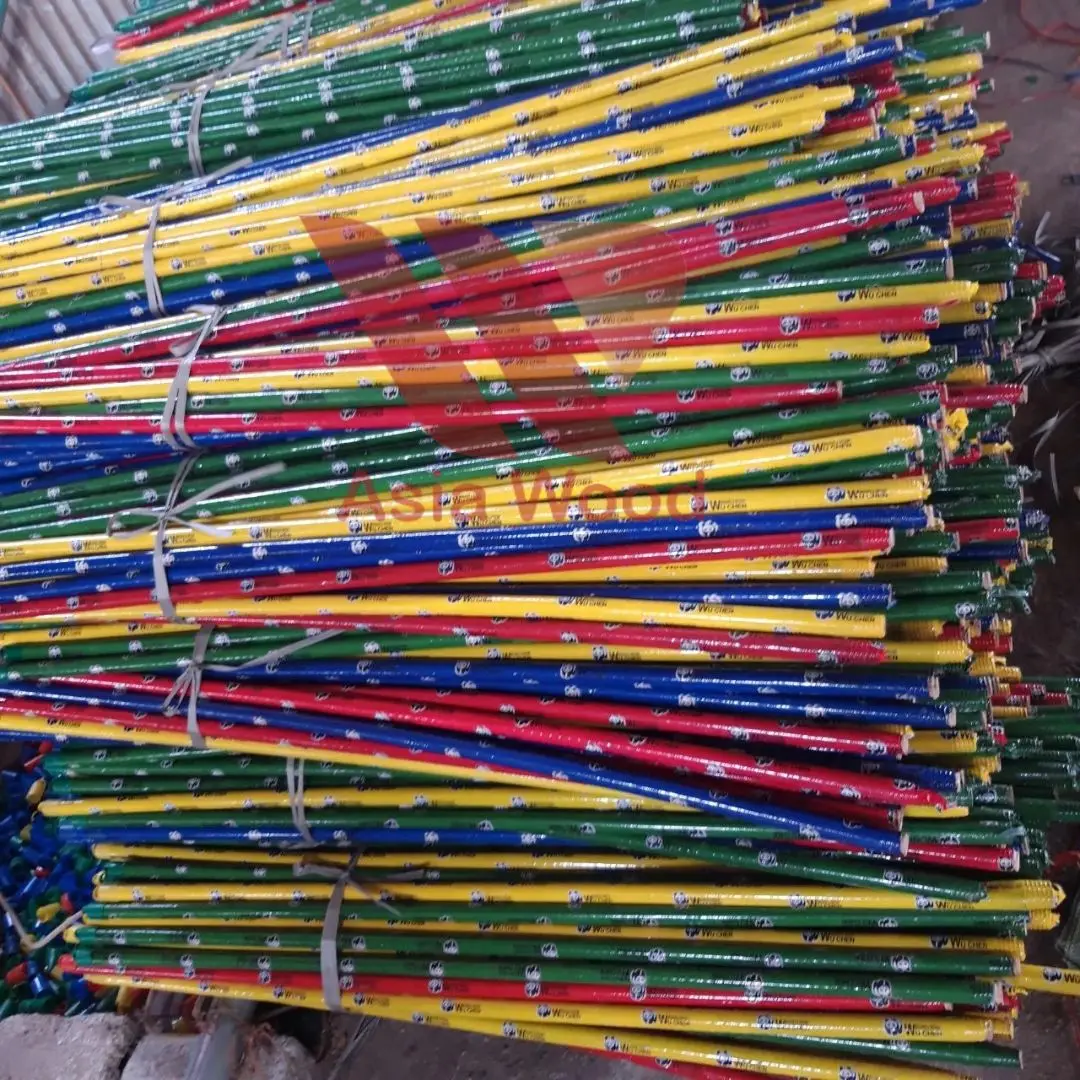 Manufacturer vacuum broom panda pvc set dustpan hand wooden broom from Vietnam Eucalyptus palos de escoba