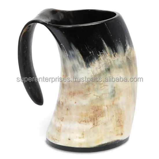 Drinking Design Cow Horn Mug for Beer Drinking Indoor Decor Unique Material Design Drinking Mug