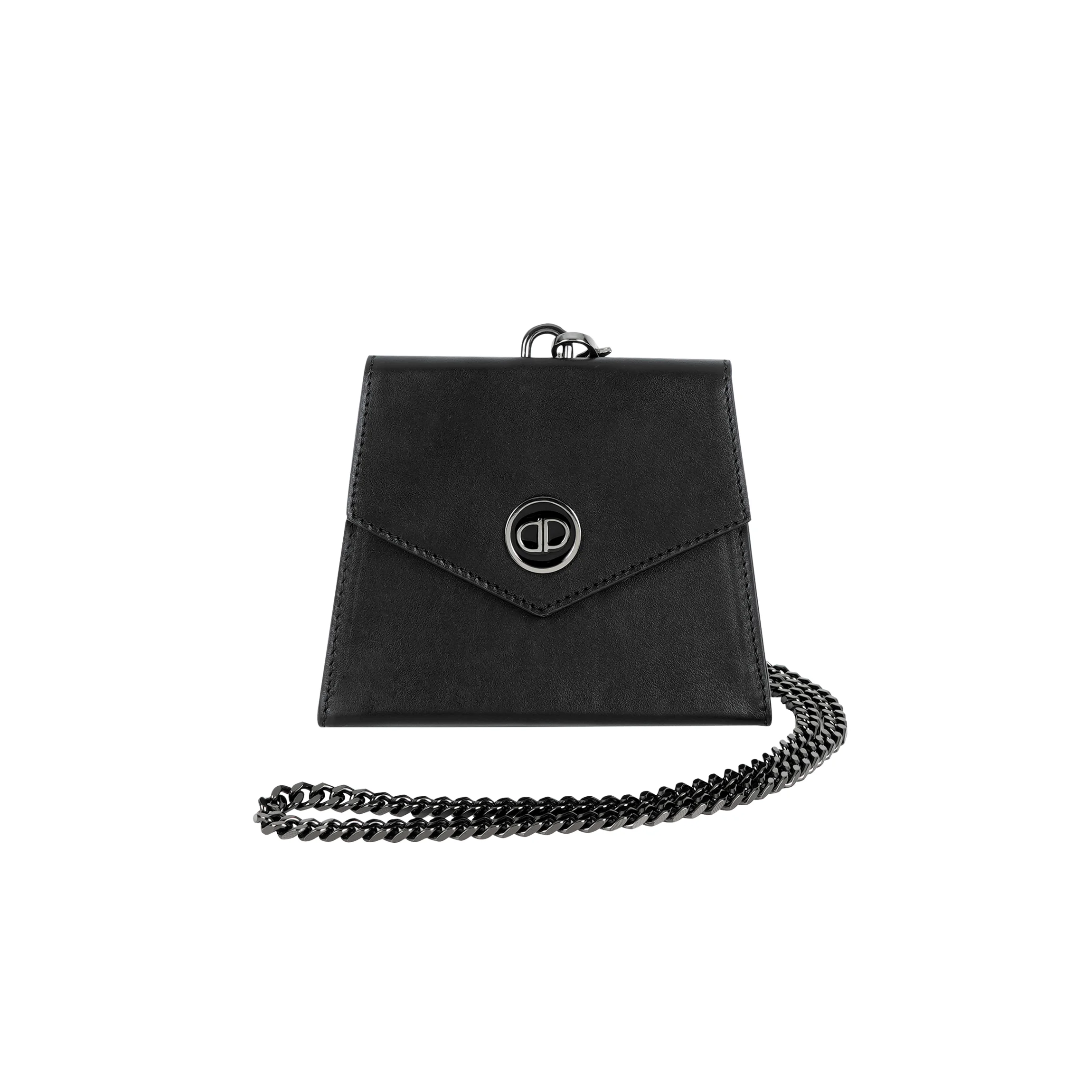 Сделано в Италии ожерелье высшего качества цепочка через плечо всего черная Маленькая мини-сумка для женщин Carte Blanche