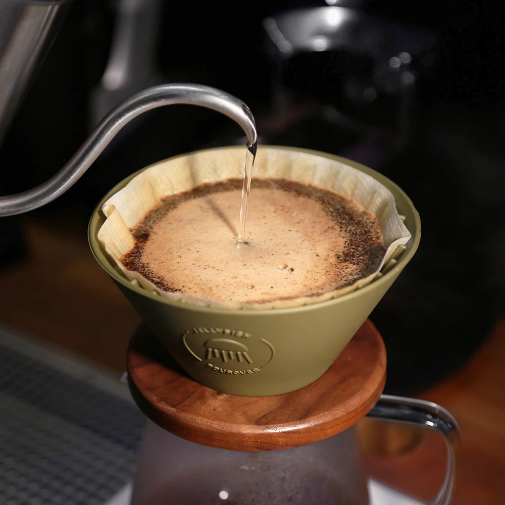 Силиконовая Резина Небьющийся складной фильтр для кофе