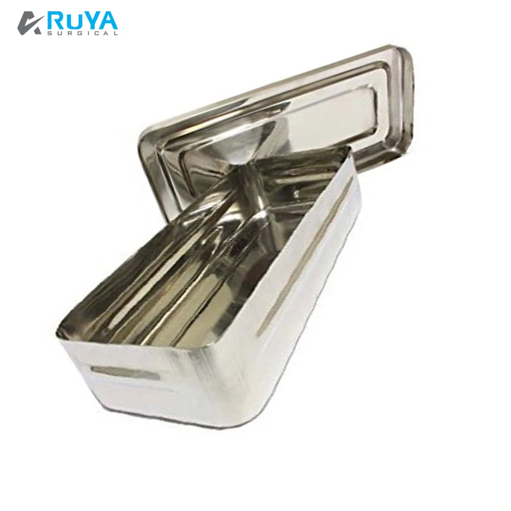 Hospital Stainless Steel Mixing Medicine Hollow Ware Utensils Surgical Reusable Kidney Instruments Dish Tray With Lid CE ISO PK