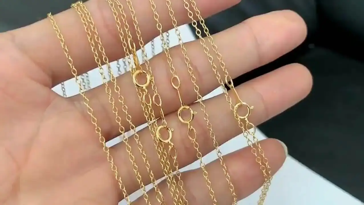 GLORY PACE permanent Jewelry 14K Gold Filled Finished Chain Necklaces for Women Girls