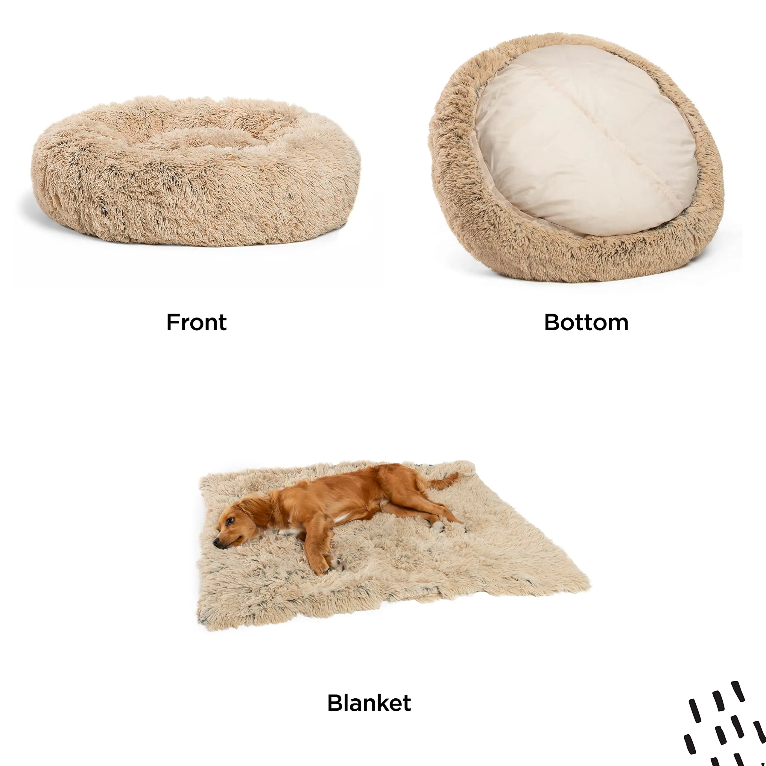 Relaxlines small dog waterproof plush bed pet kennel soft and comfortable cat and dog bed round donut dog bed