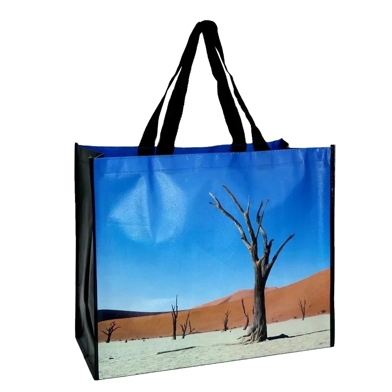 PP Woven Grocery Shopping Tote Bag Custom Logo Printed And Color Recycled Eco Friendly Material