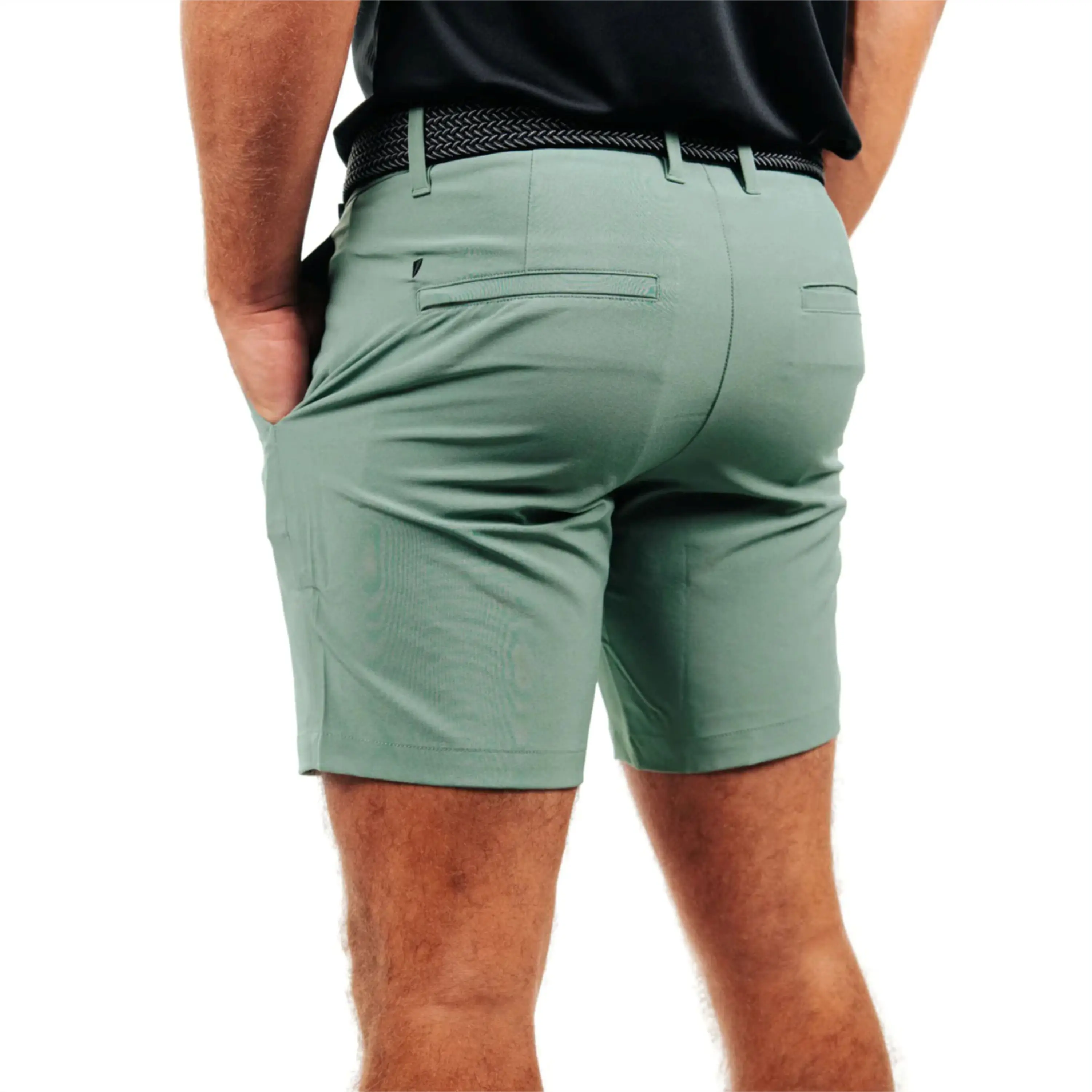 Custom Logo Quick Dry Moisture Wicking Workout Solid Colour Blank Casual Golf Polyester Men Shorts