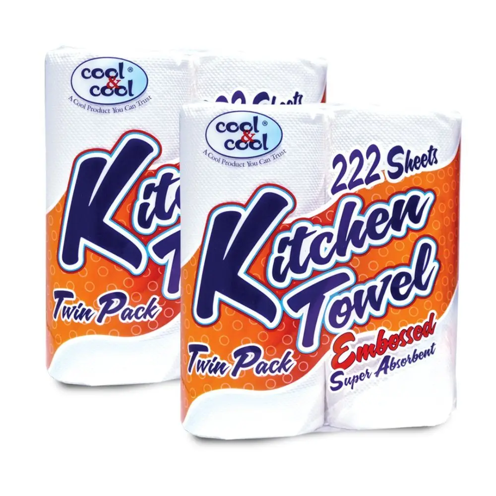 High Water Absorbing 2 Layer Kitchen Tissue Paper Towel