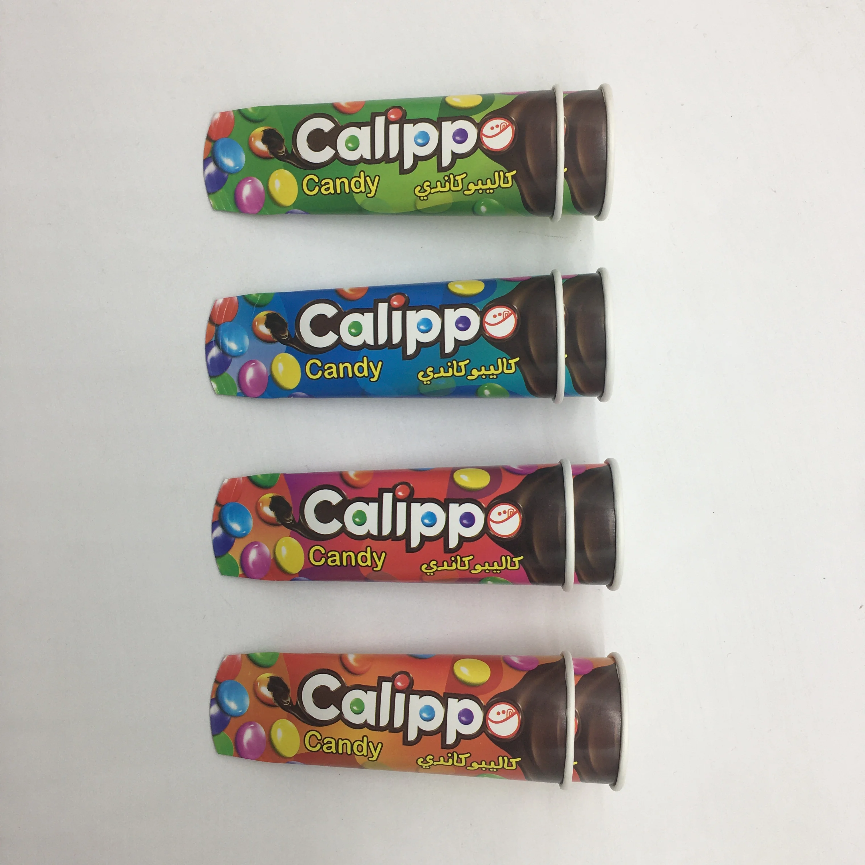 Customized Printing Disposable Calippo Cup Ice Lollies Tube Ice Cream Tube with aluminium paper lid