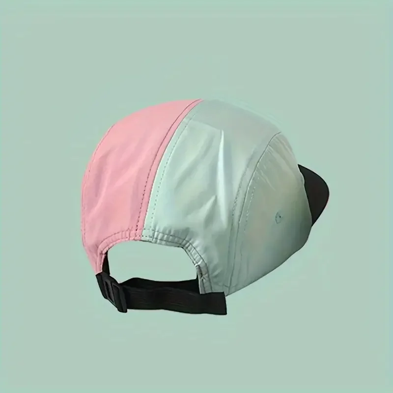 Retro Color-Matching Five-Piece Hat Quick-Drying Waterproof Soft Top Duckbill Hat Trendy Outdoor Sports Sun Hat Flat Brim Hat
