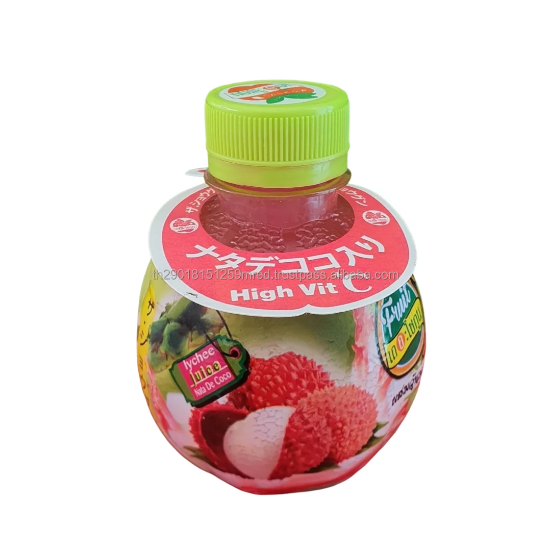 Lychee Fruit Concentrate Beverage Juice with Coconut Jelly Product of Thailand by Captain iLee of BEST A EVER Company Limited\y