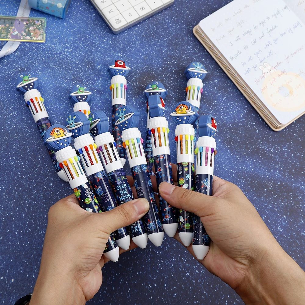 High Quality Wholesale  10 colors ballpoint pens kawaii funny ballpoint pens for kids