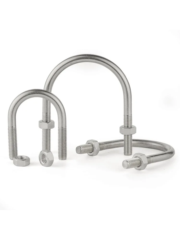 High Strength Din3570 Stainless Steel M8 Square U Bolt Custom Size for Industrial Use Hardness Metric System Measurement