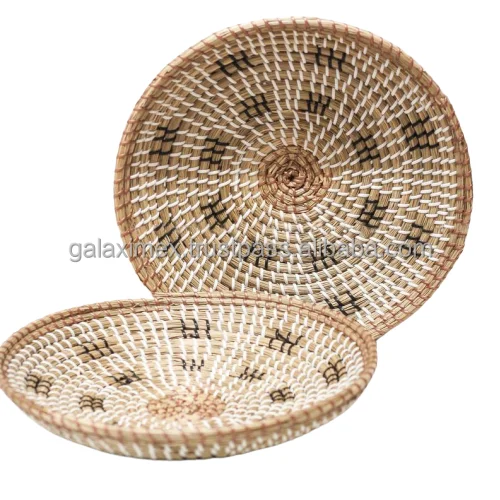 Top Selling Cheap Price Wholesale Seagrass Wall Natural Boho Home Decor Seagrass Woven Wall Basket Decorative Wall Art Baskets