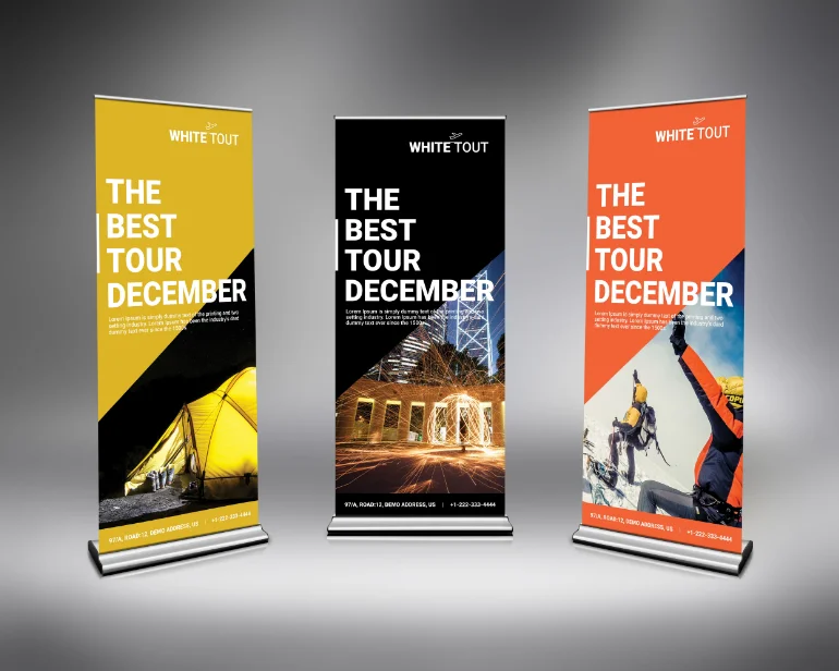 Hot Sale Aluminium Roll Up Banner Stand Retractable Poster Advertising Display Any Size for Events Celebration Birthday Festival