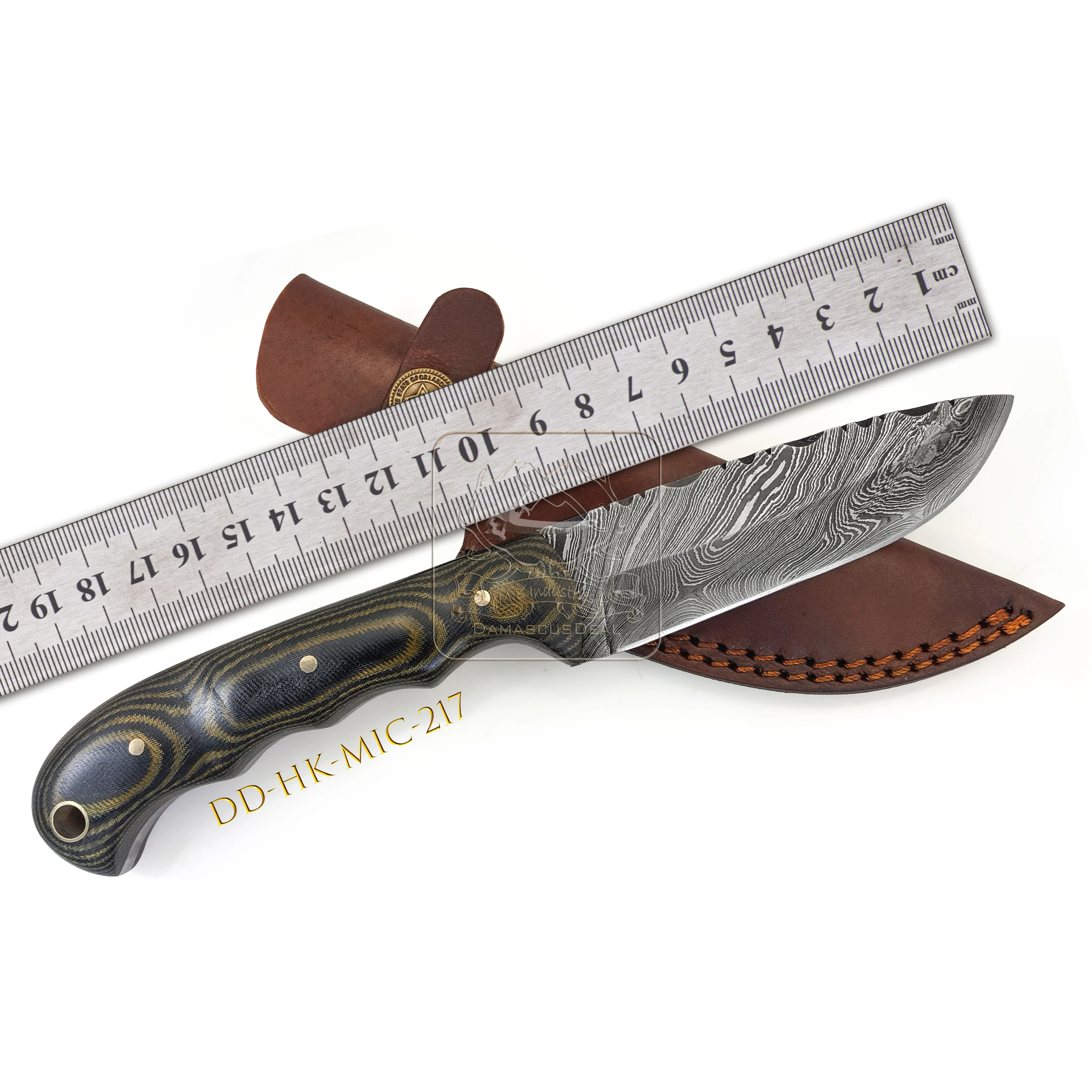 Damascus Steel Knife DD-HK-MIC-216 Micarta Handle Hunting Knife Outdoor Hot Selling Bushcraft Camping Survival Knife 192 Layer2