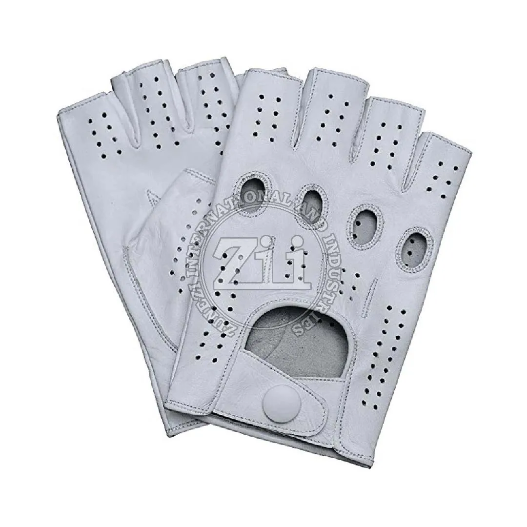 Fingerless new fashion without lining half finger deerskin leather driving gloves for women