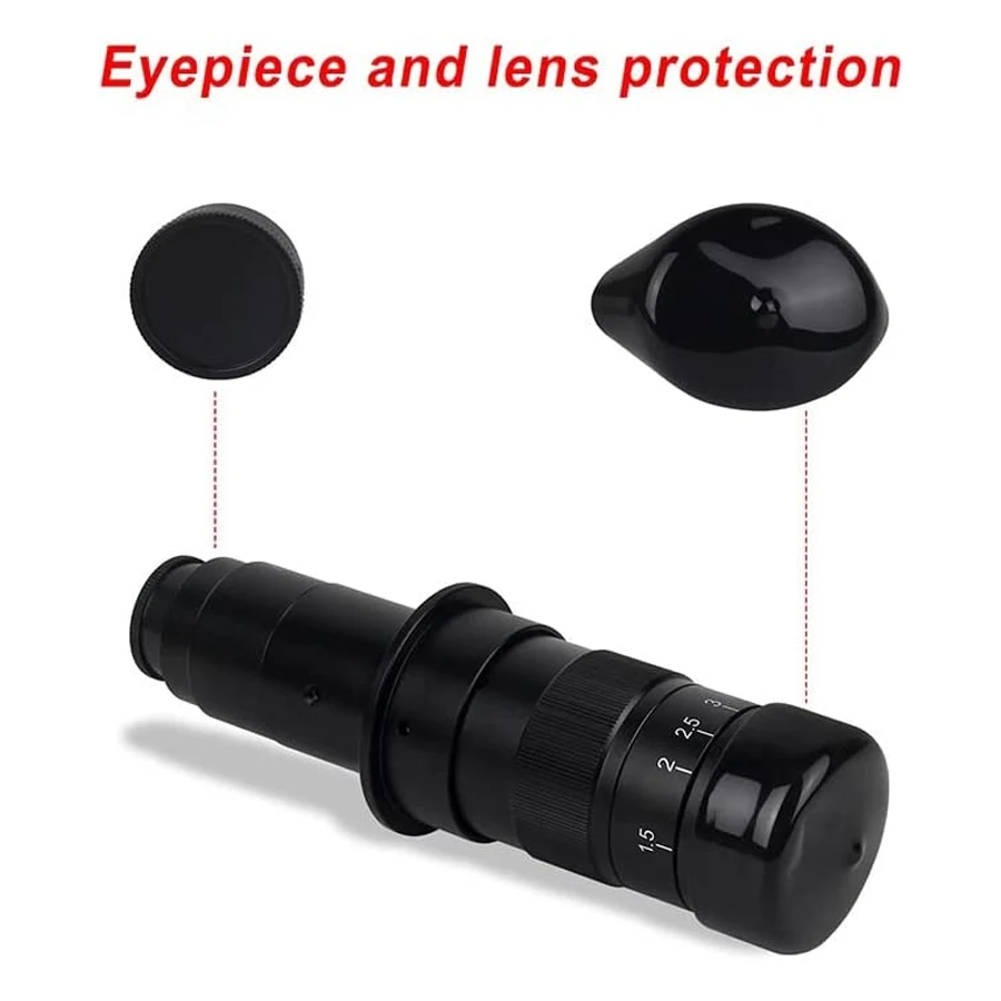 YIZHAN 05-SS 4K 48MP HD.MI USB Digital Video Microscope Camera 1X-130X Zoom C-Mount Lens bracket With light