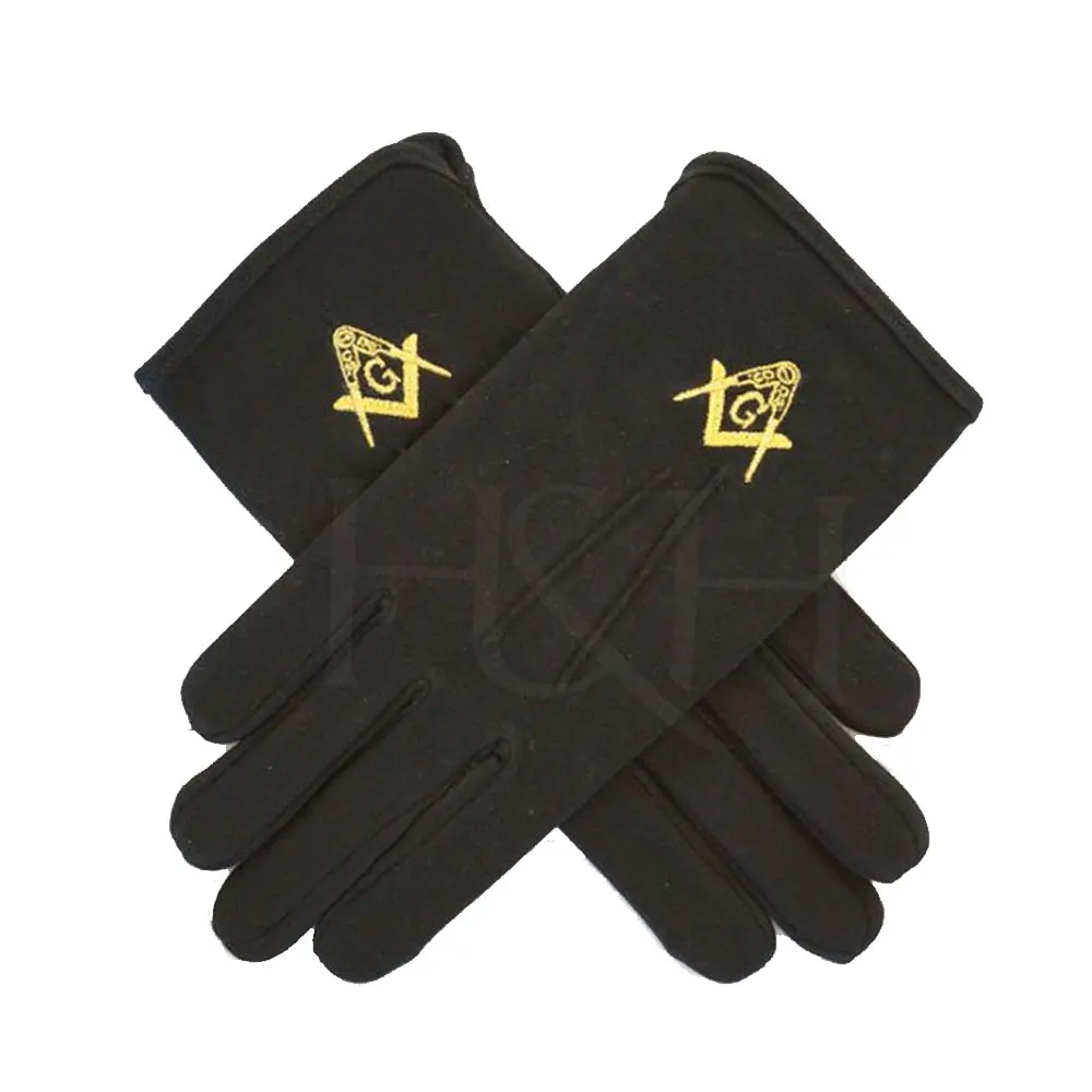 Черные однотонные перчатки Masonic Regalia из хлопка оптовая продажа низкая цена masonic