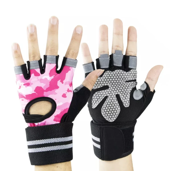 2023 Fitness gloves Sports half finger unisex gym gloves Long wrist guard Sports Half Finger gym gloves