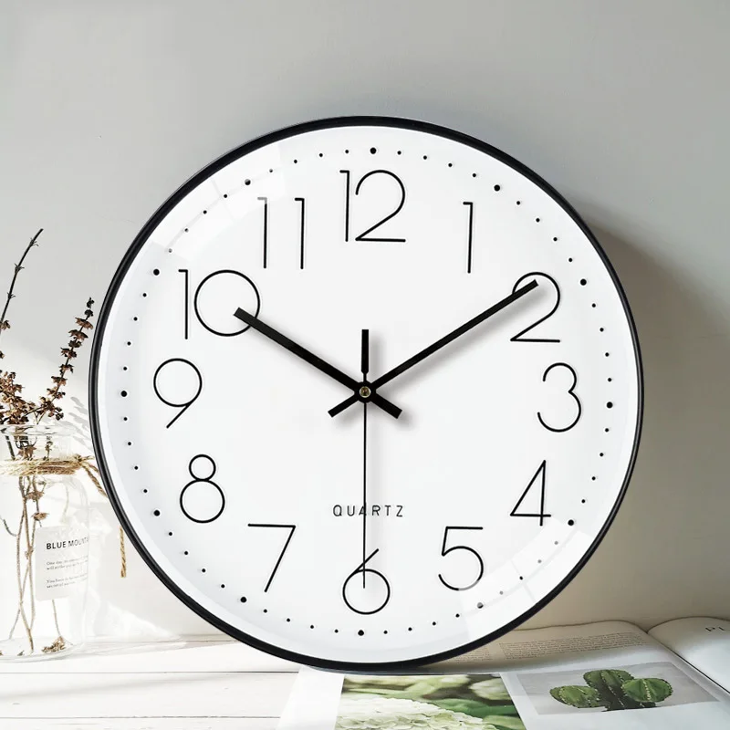 12 Inches 30Cm Clock Living Room Home Decoration Wall Clock Wall Free Punching Modern Minimalist Mute Wall Clock