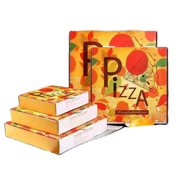 Manufacturers Custom Printed Various Sizes Food Grade Biodegradable 9 13 18 22 27 33 40 Inch Takeaway Pizza Box
