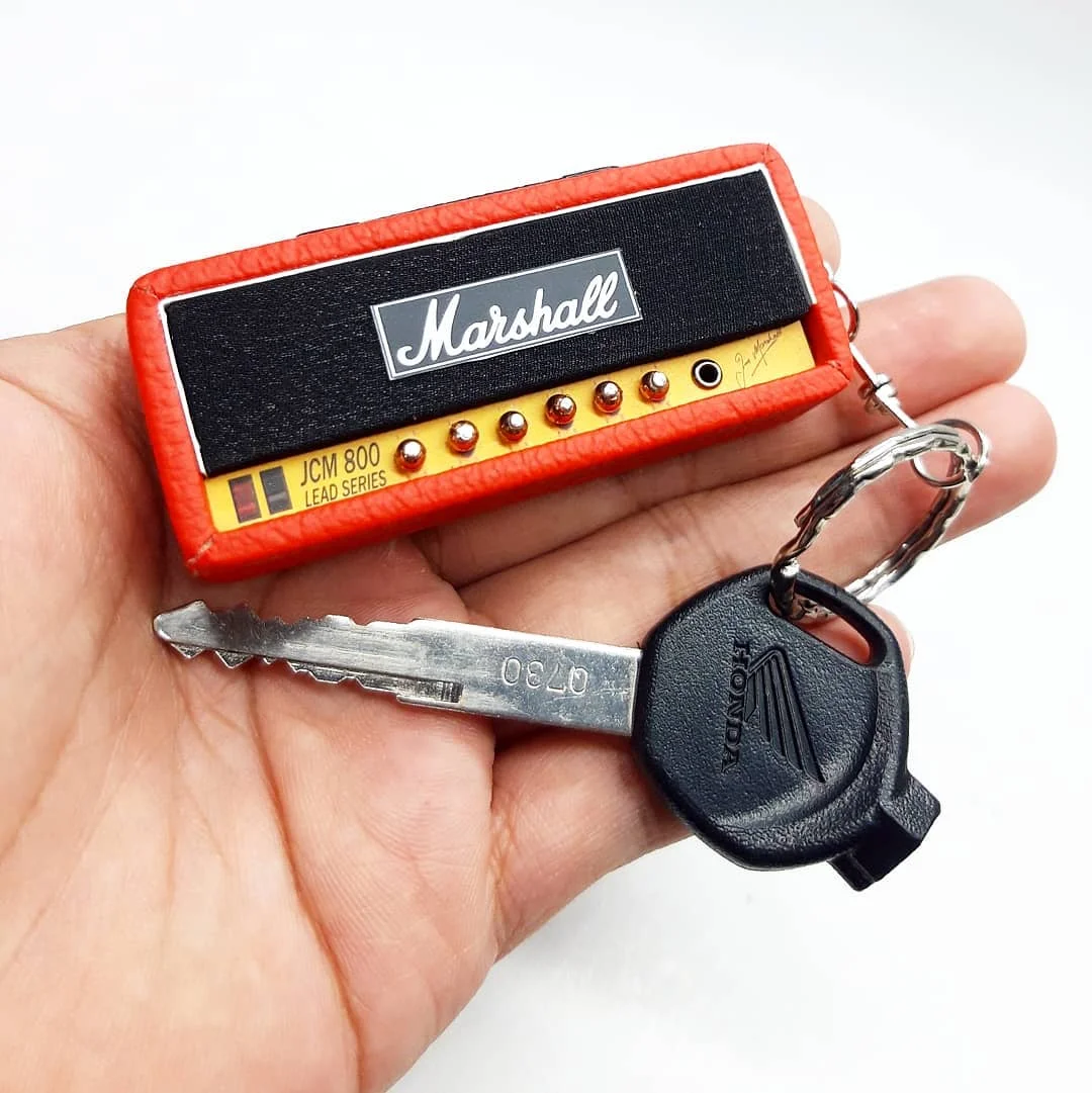 Wooden music keychain amplifier for music lover Creative hand crafted product Customized design and color