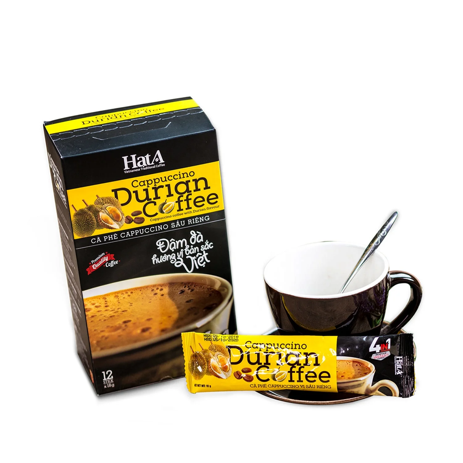 High quality Vietnamese Cappuccino Instant Cappuccino Durian Coffee -216G