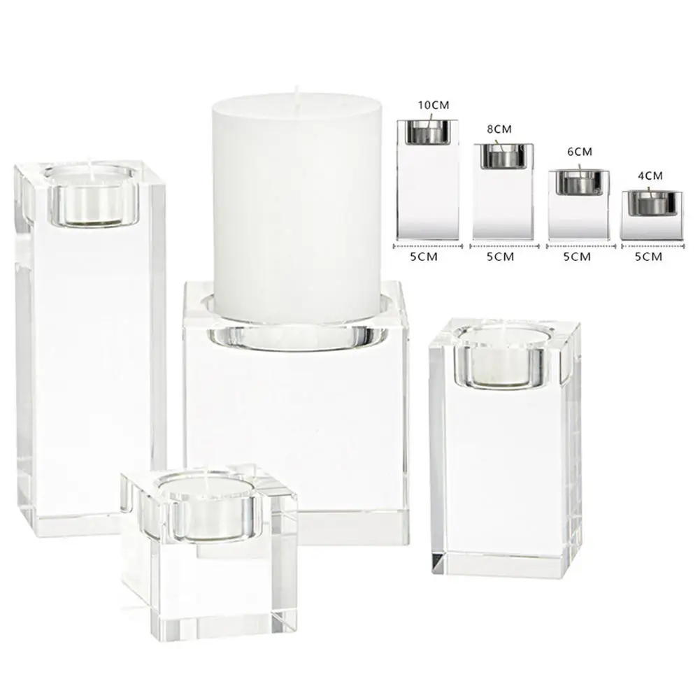 Hex Large Crystal Tea Light Candle Holder Acrylic Candle Stand
