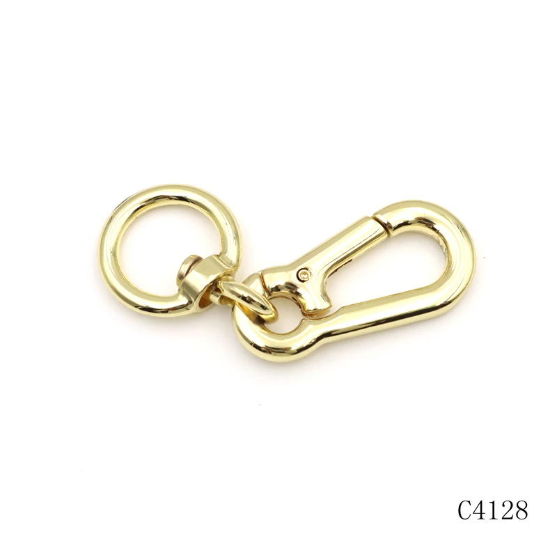 gold metal swivel eye snap hook o ring swivel hook for phone case strap