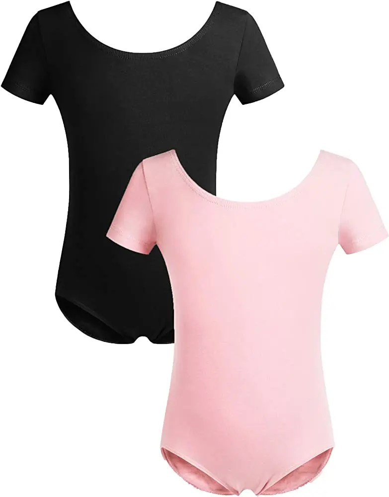 Women Leotard Short Sleeve Ballet Dance Tight Fashionable Long Sleeve Turtle Neck Leotard Short Sleeve Cotton Dance Leotard