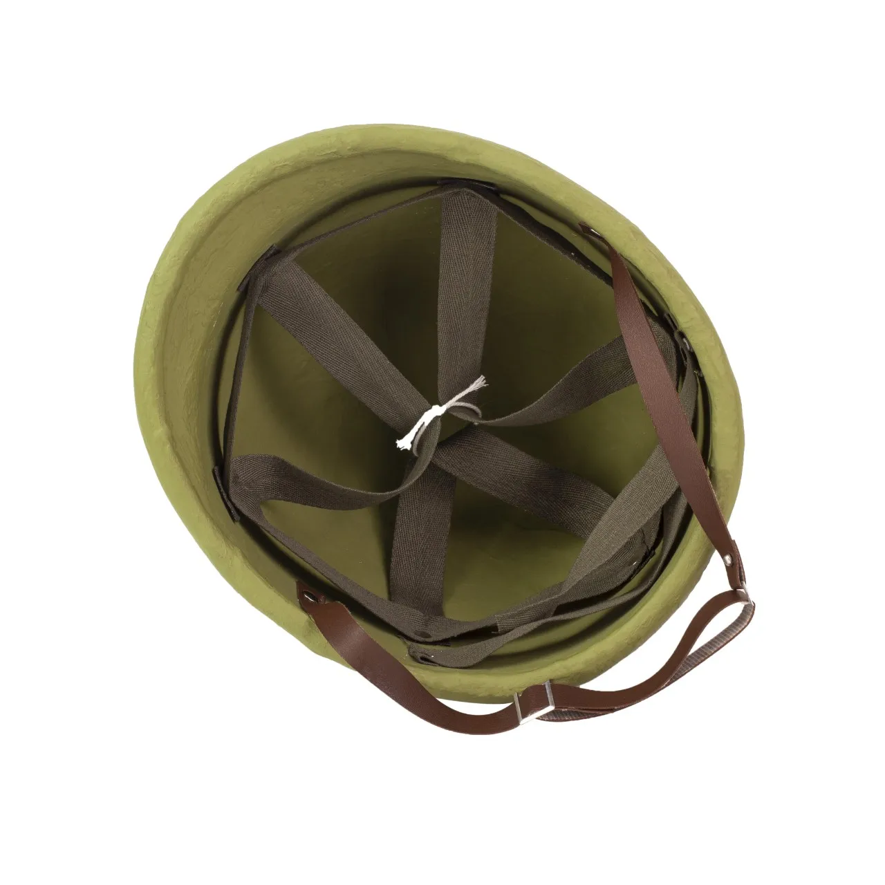 MILITARY SUN PITH HELMET (REPRO OF WW2 US HAWLEY FIBRE LINER WITH HBT WEBBING)