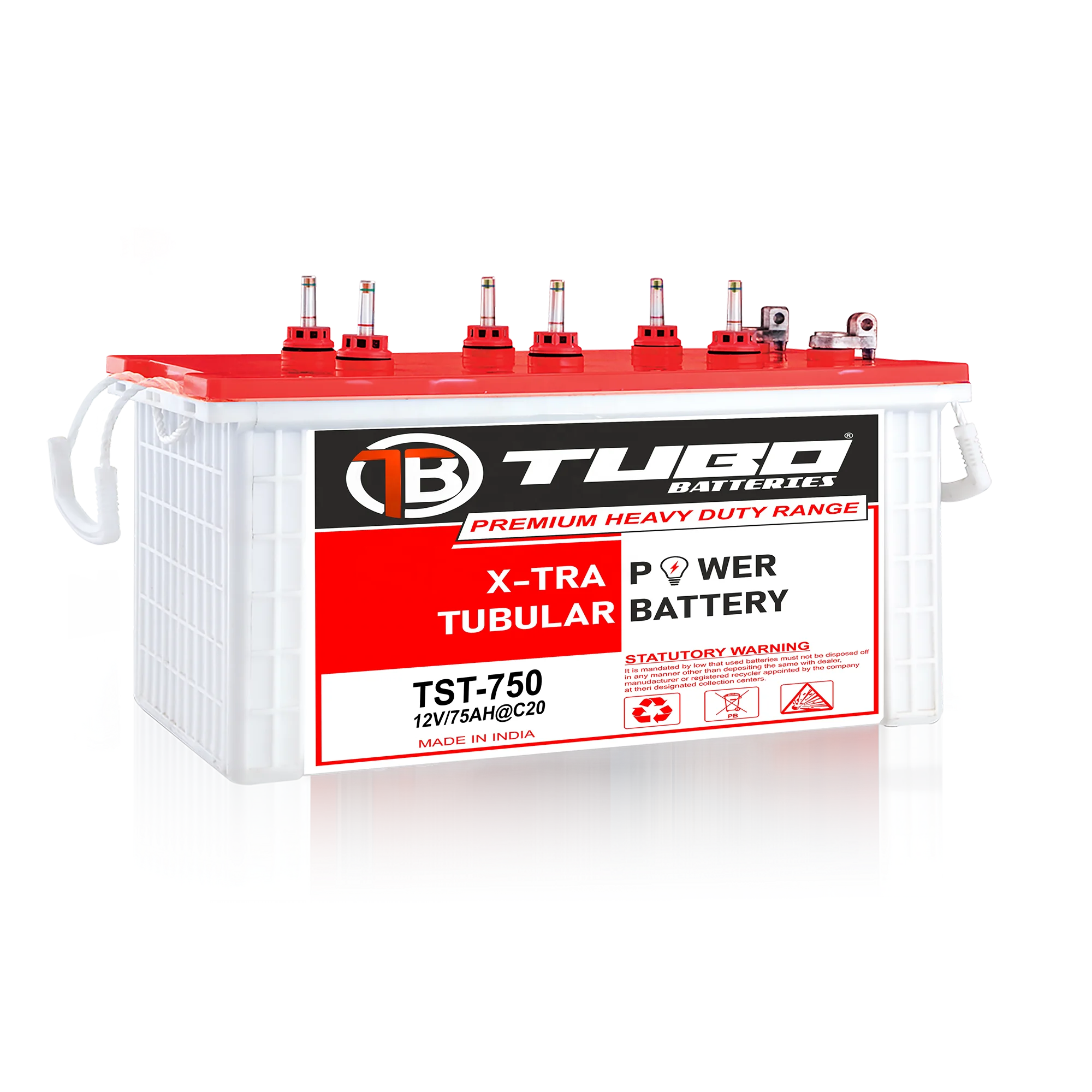 Long Life High Quality Short Tubular Battery 75AH 12 Volt Deep Cycle Tubular Battery Low Maintenance Rate of Discharge C10