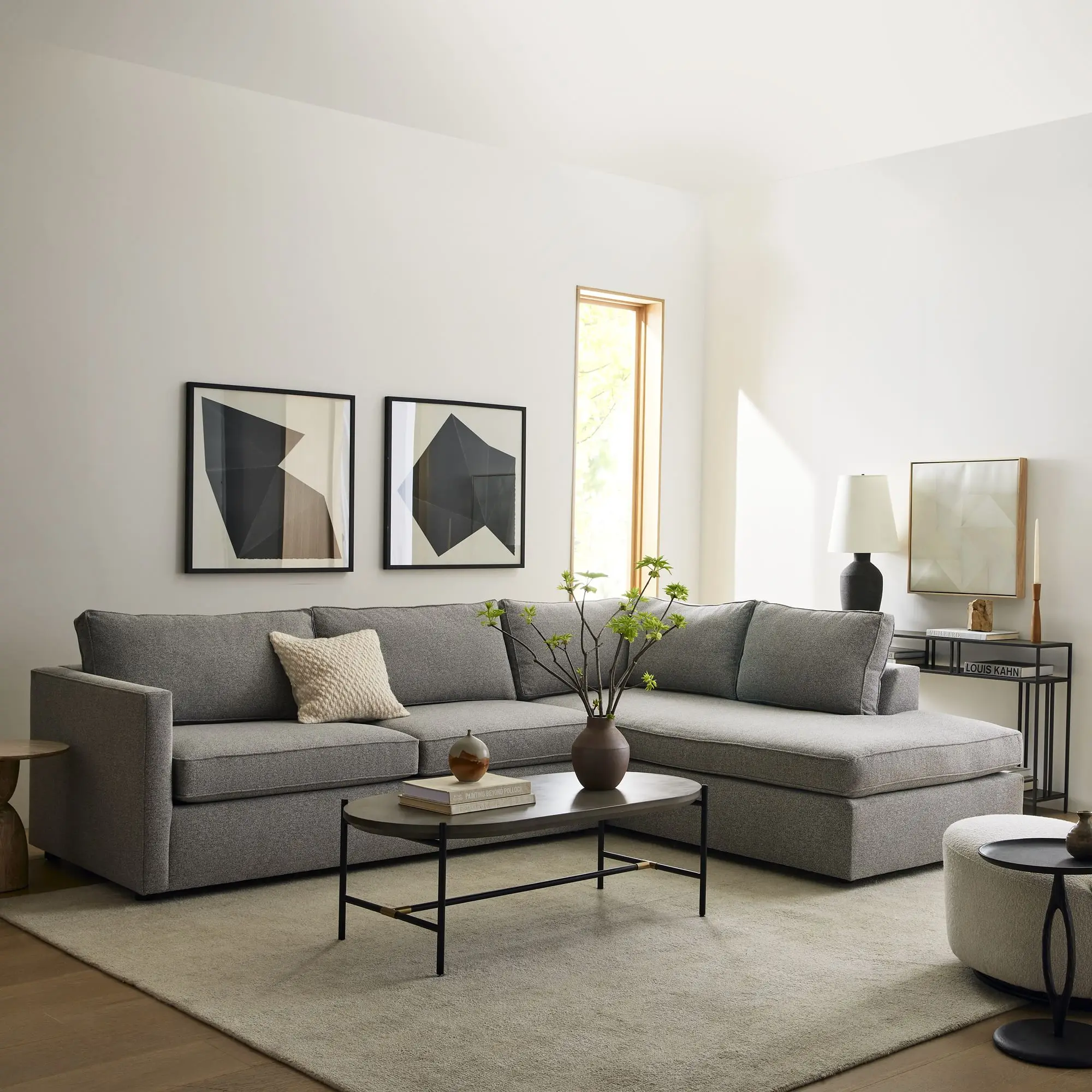 Sturdy and Durable New Zealand Pine Frame Corner Sofa for All Interior Spaces for Living Room