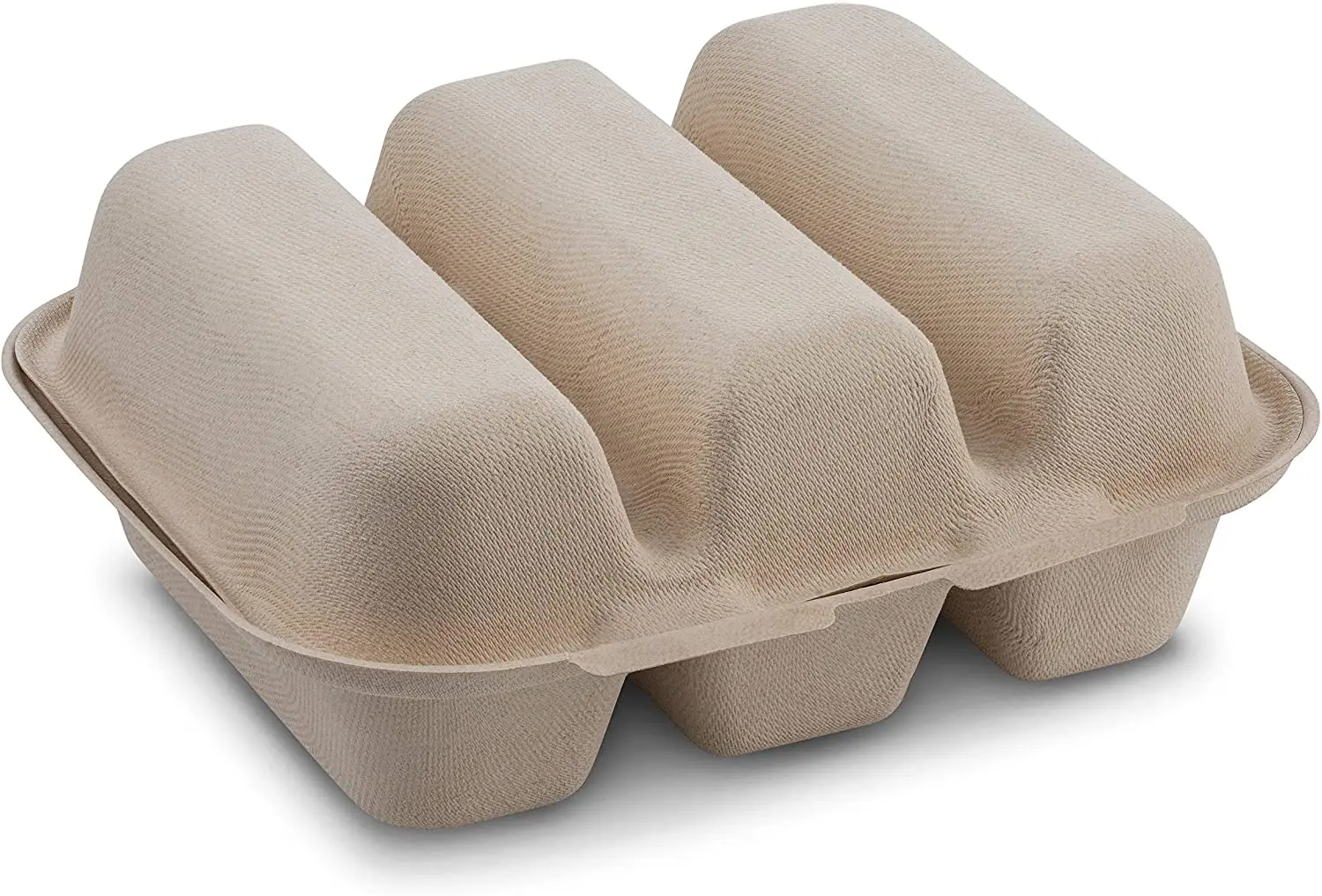 Wholesale Biodegradable Sugarcane Bagasse Packing Box Disposable Taco Plate Container for Restaurant