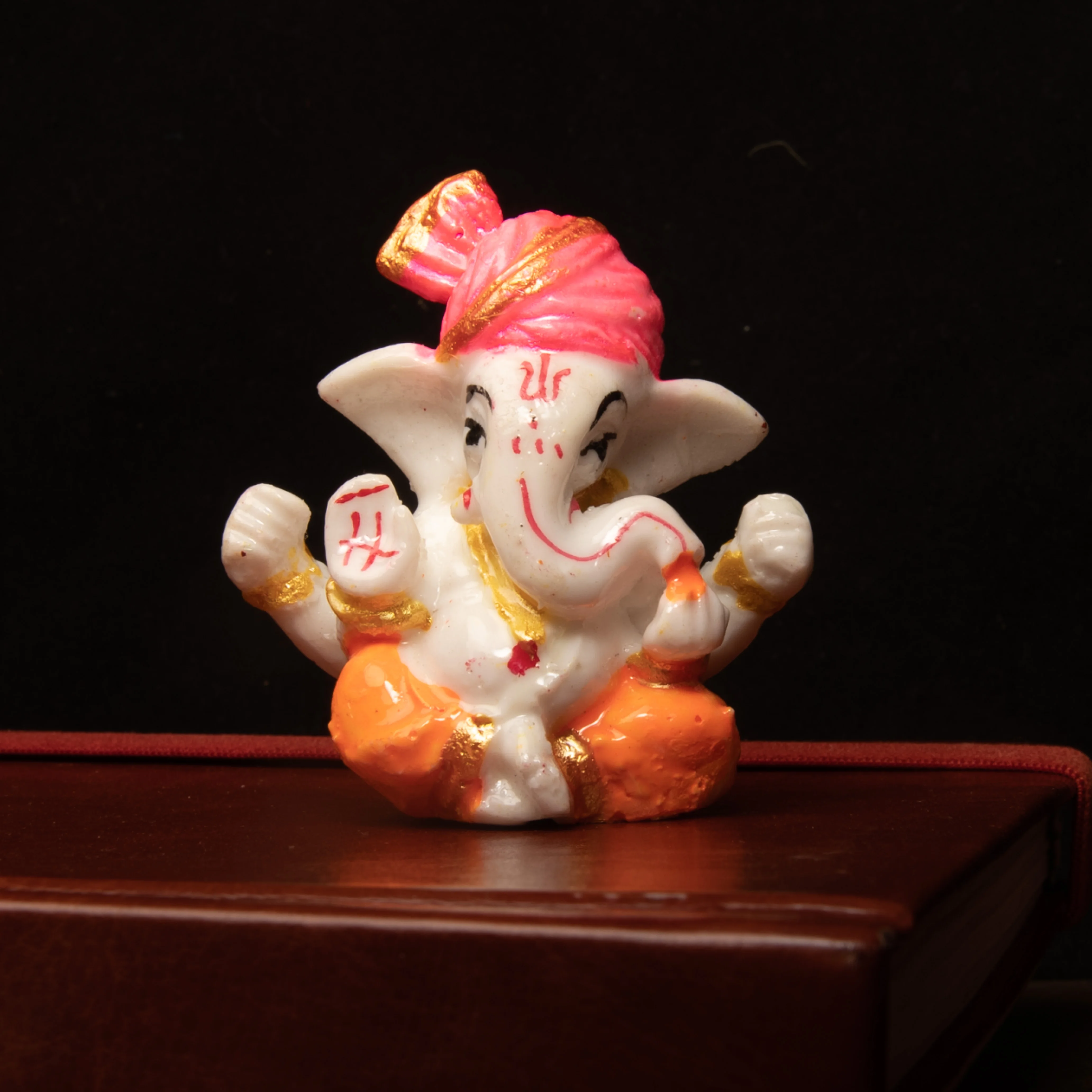 Buy Pagdi Ganesha Statue for Car Dashboard God Ganpati Puja Gifts Uses By Indian Exporters little marble ganesha for puja