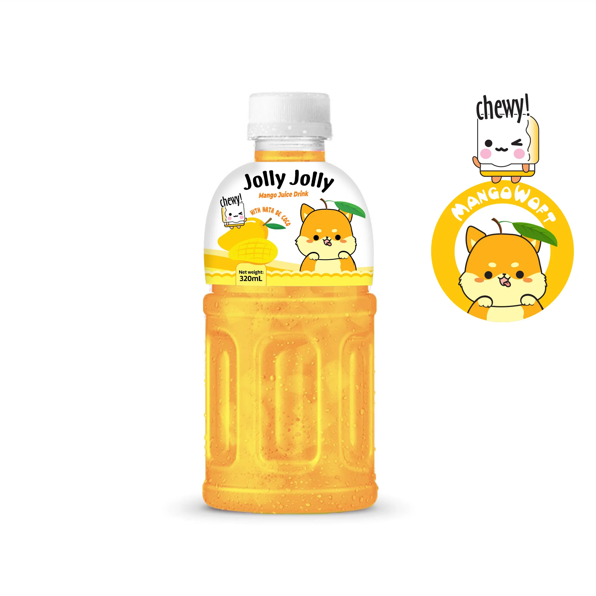 Оптовая продажа фруктовый сок с Nata De Coco бутылка 320 мл кокосовое желе Лучшая цена
