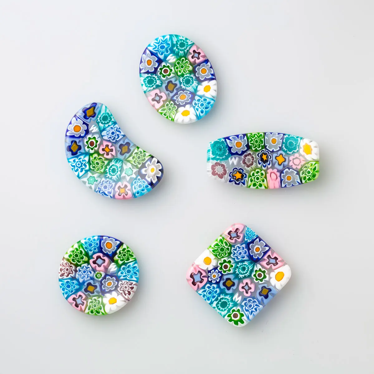 Murano Glass Chopstick Rest & Plate hand made in Italy Venezia  Glass Mosaics Melted - Murrina Multicolor - Decorative 13Cm diam