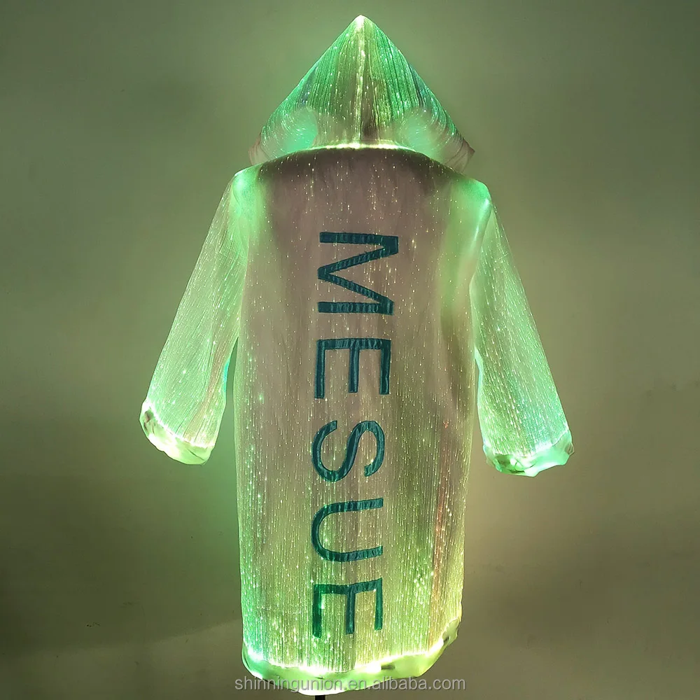 LED Robe Hoodie Light Clothing - Luminous Robe LED Cloak Fiber Optic Clothing Coat - Stage Dance LED Rave Gear Costume Wear Men