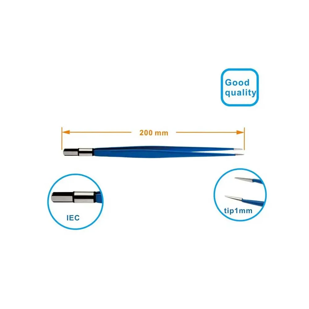 2023 V-LOCK Bipolar Forceps IEC Coagulation bipolar forceps straight Compatible With Condenser  L 200mm tip 1mm