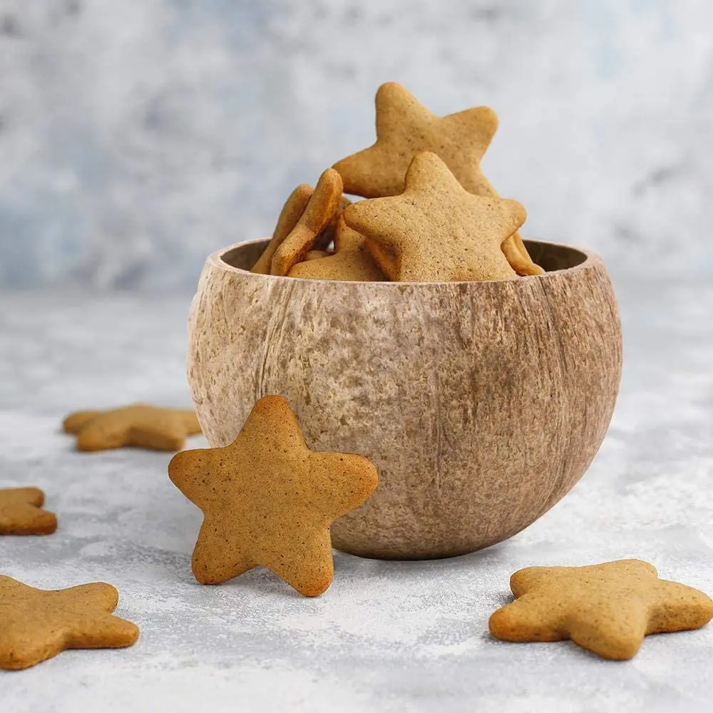 Wholesale Contemporary Simple Design Natural Eco Friendly Coconut Shell Tea Ice Cream Cups With Stand