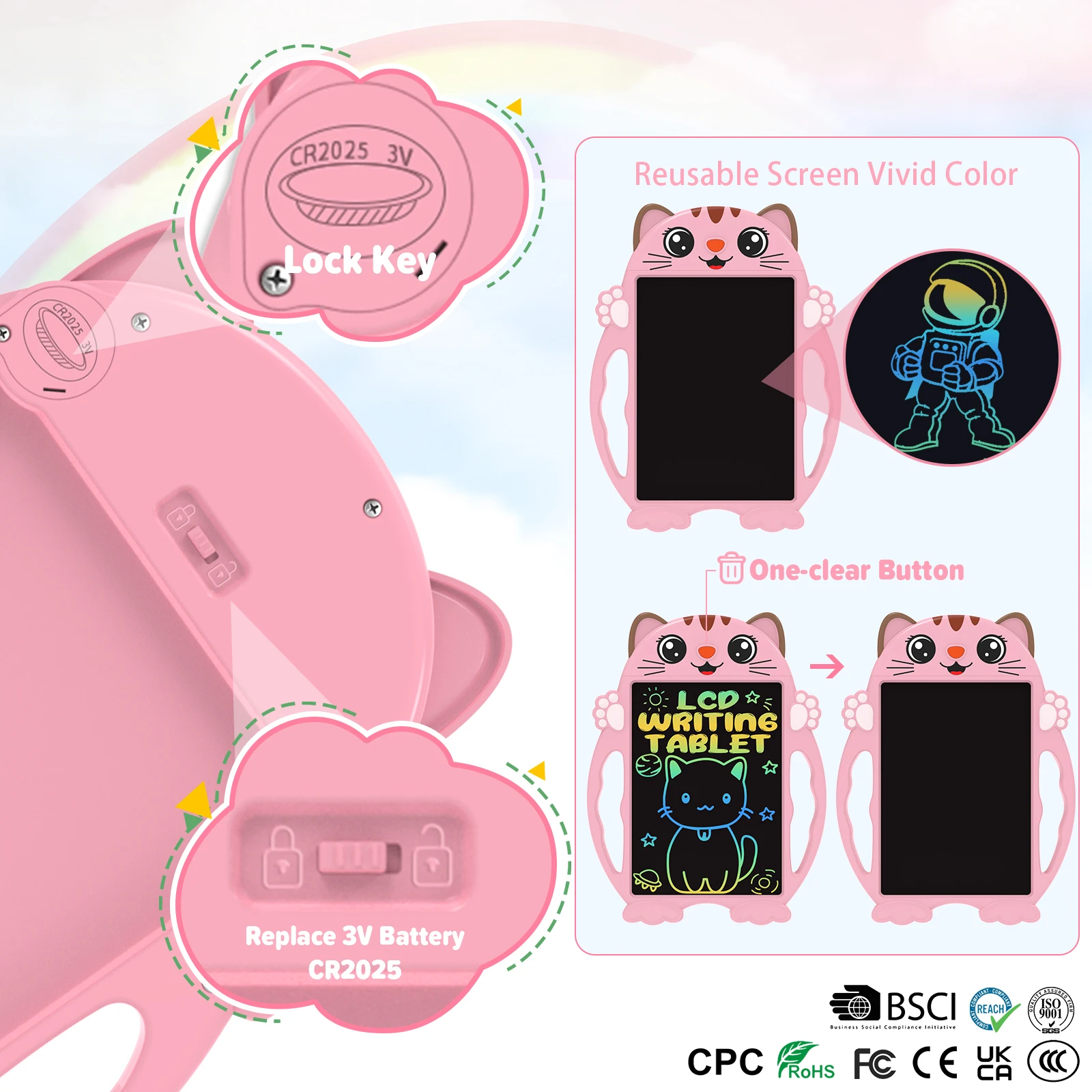 Детский планшет для письма с цветным экраном обучающие игры игрушки детей 2 лет девочки