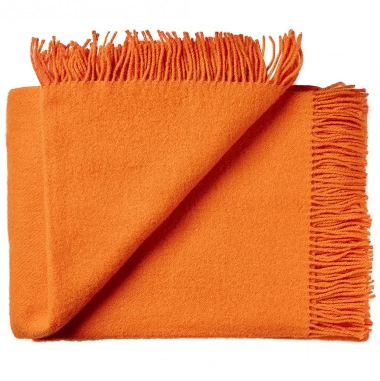 Buy Premium  Orange Wool Blankets Made Pure Merino Wool  Super Comfy & Warm By Avior Industries PVT LTD