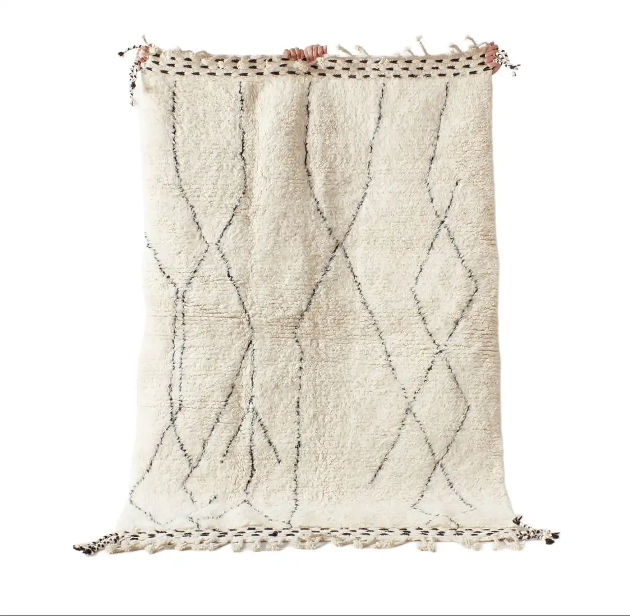 Handmade Authentic Moroccan Beni Ourain Rug Carpet , Azilal Rug, Tapis