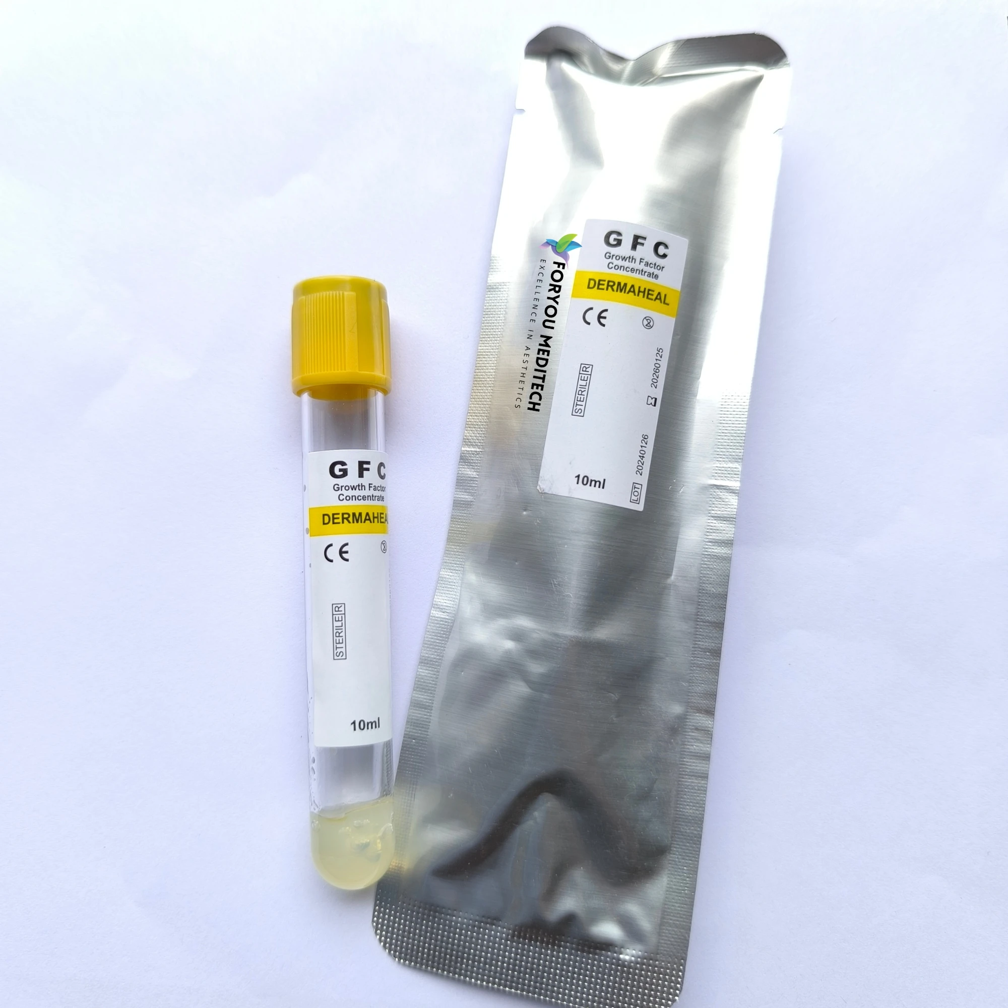 OEM Yellow Cap GFC (Growth Factor Concentrate) Gel PRP Tube for Face and Hair Growth High Quality Gfc Tube 10ml GFC PRP Kit
